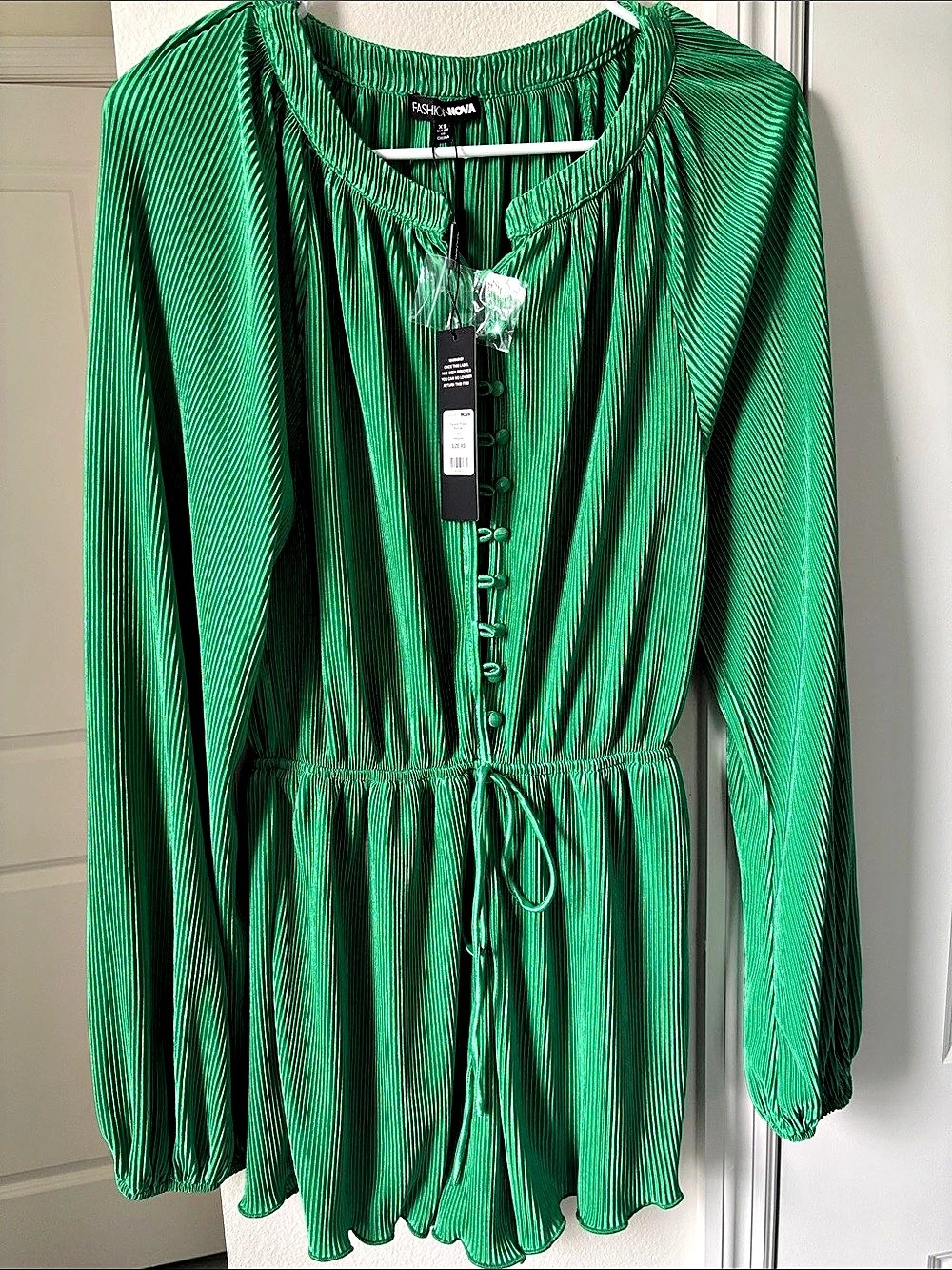 Fashion Nova Green Geometric Romper NWT